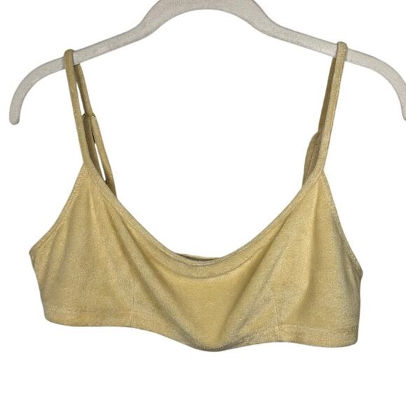 Danielle Bernstein By WeWoreWhat Butter Yellow Bandeau Top Women's Large - Picture 2 of 8